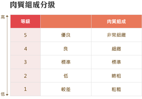 和牛等級表_肉質組成